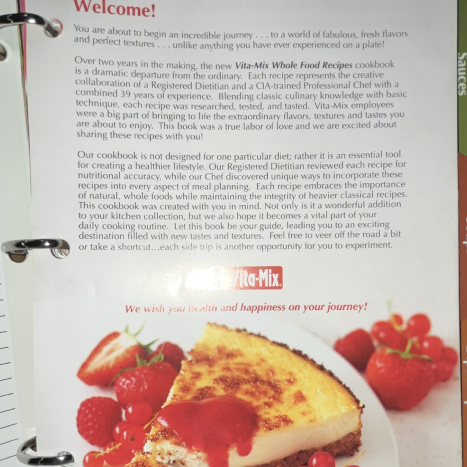 Vita-Mix Whole Food Recipes Ring Bound Cookbook Binder 2009 English