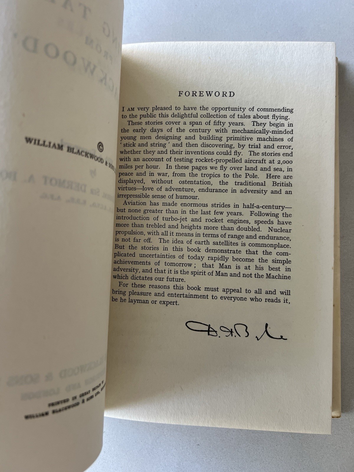 Vintage 1957 Flying Tales From Blackwood Hardcover Book