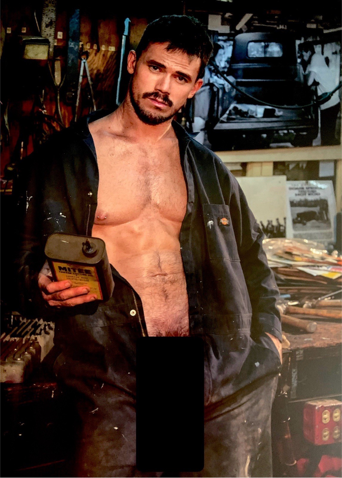 GARAGE BDE VIRILE GIRTH 13 LONG BULGE UNCUT ERECT SWEAT JOCK MUSCLE Paul Freeman