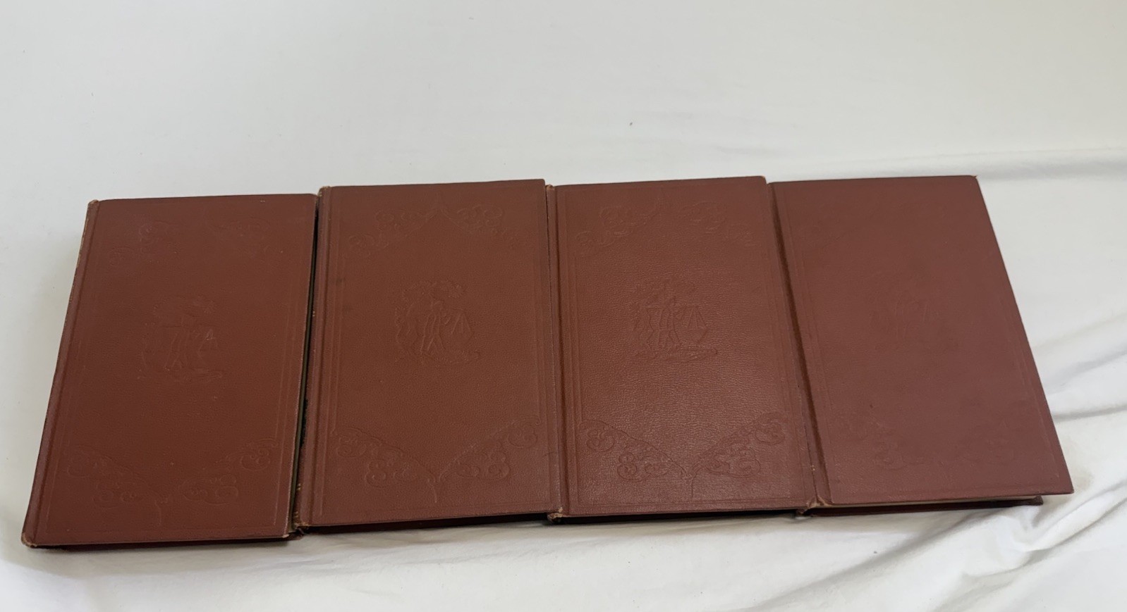 Pearl S. Buck Book Lot (4) Collier Vintage 1931-1937 Gold Red Decor Staging