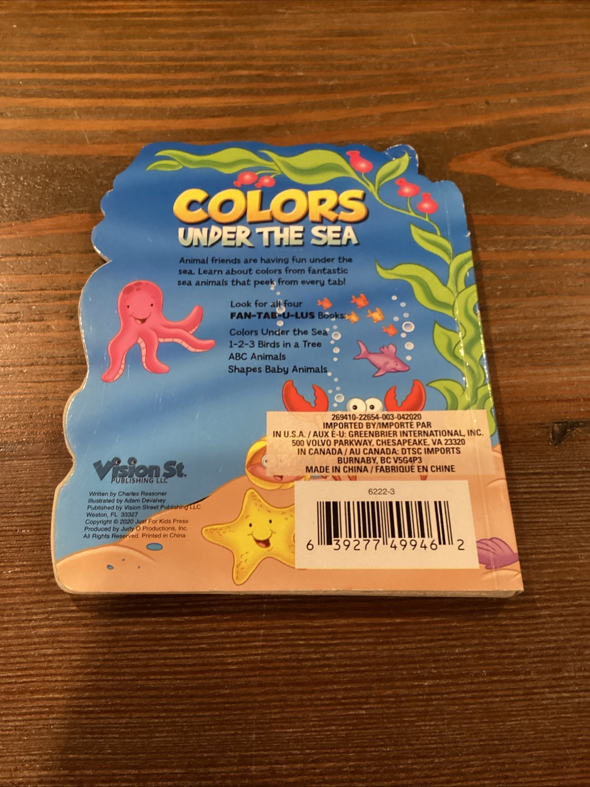 Vision St. Fan-Tab-U-Lus Board Book Colors Under the Sea Good