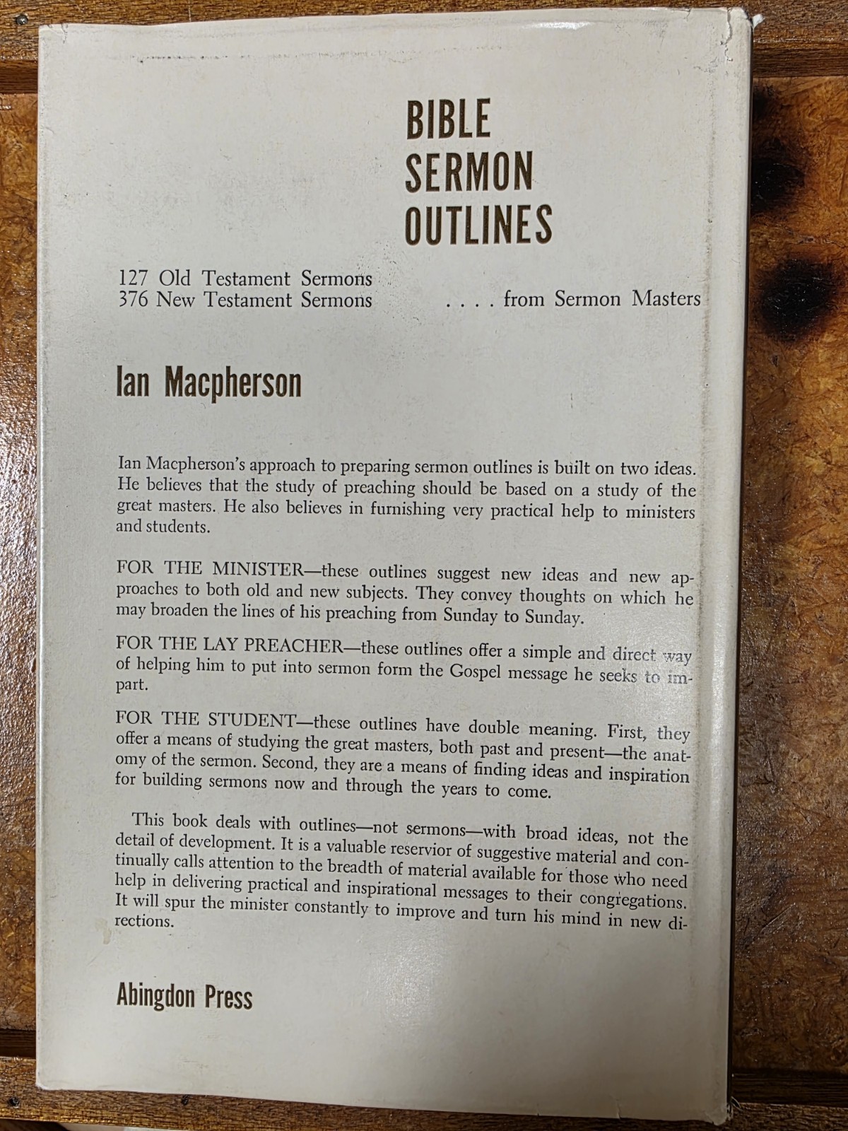 Bible Sermon Outlines by Ian Macpherson – 1966