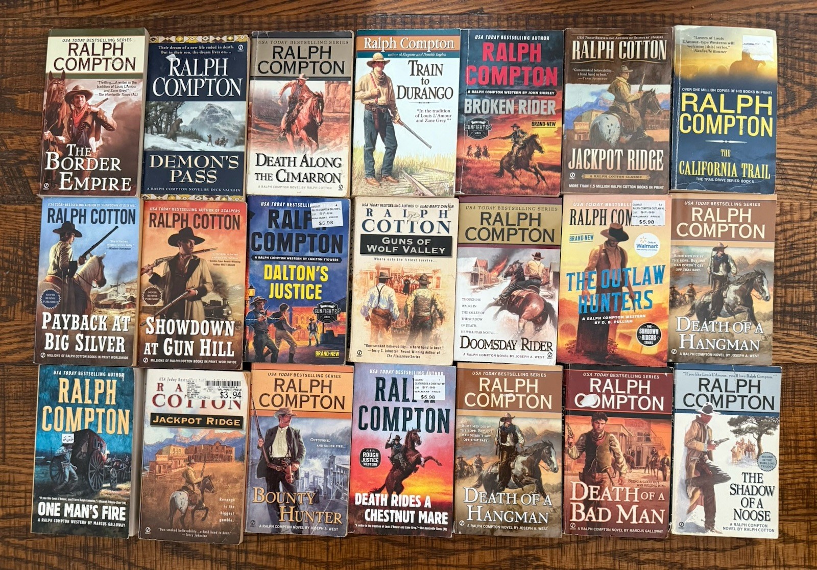 Westerns !! Lot Of 35 Ralph Compton / Cotton . Western Adventure Paperbacks !