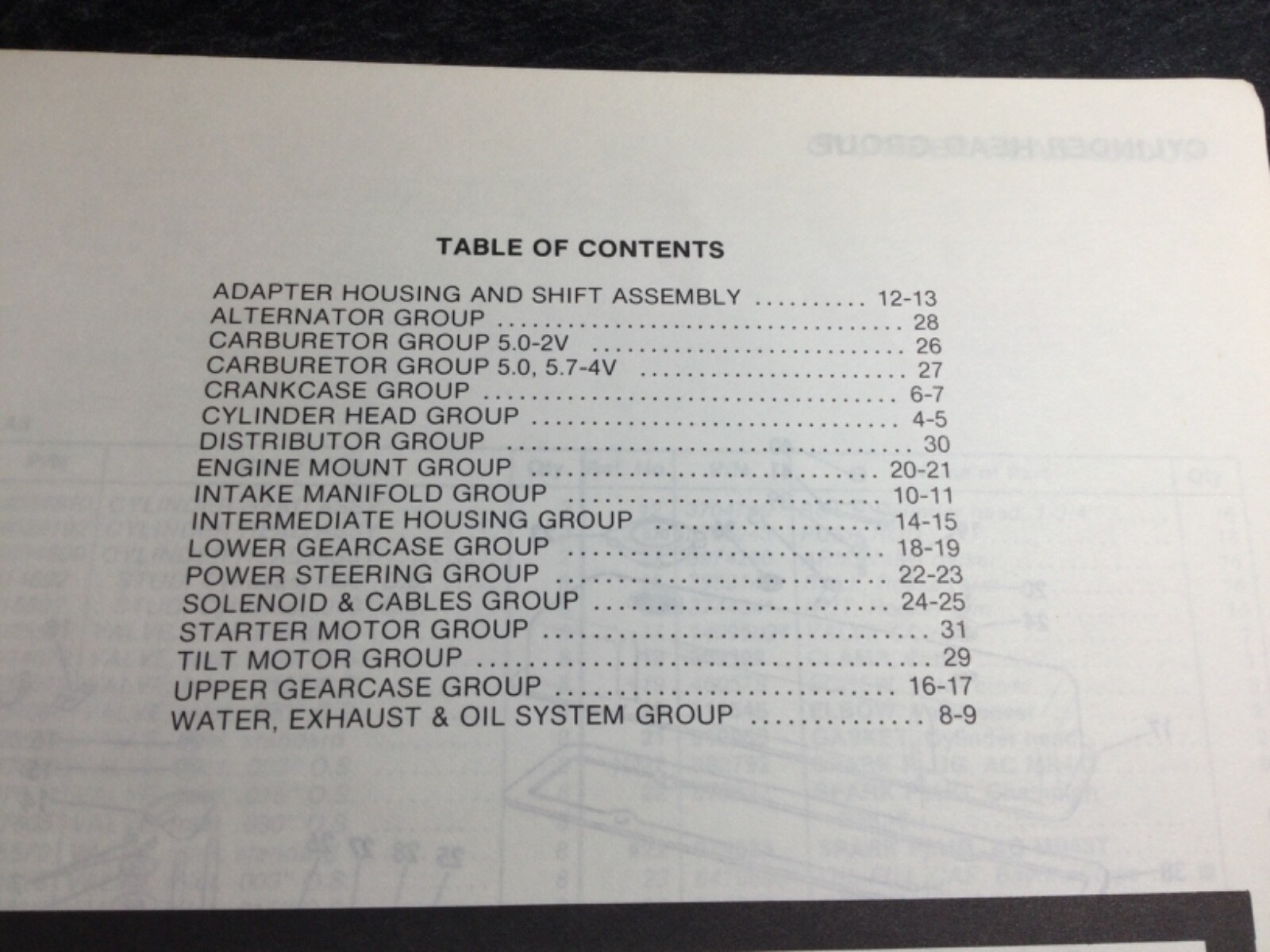 1984 OMC 5.0L & 5.7L V8 Stern Drive Parts Catalog GM 305 & 350 C.I 2V & 4V
