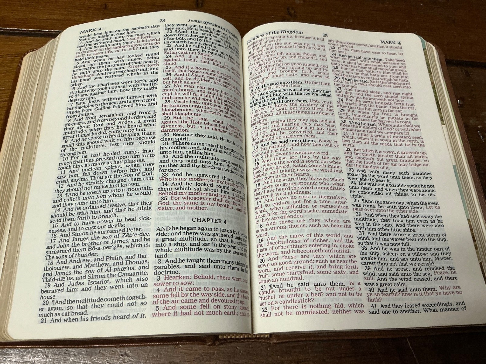 KJV Holy Bible References Red Letter Brown Genuine Leather 1970 Nelson