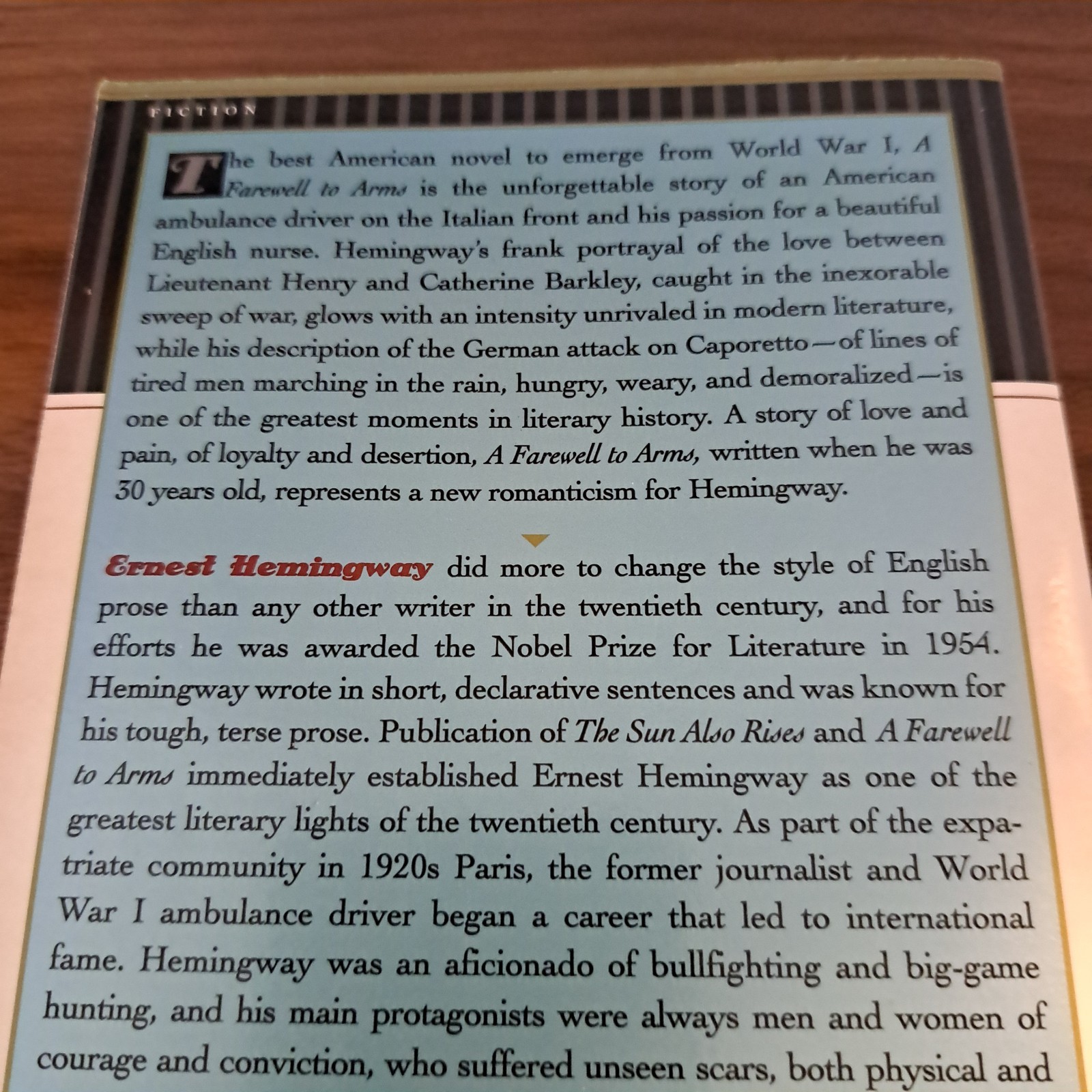 Ernest Hemingway A Farewell to Arms Paperback Used