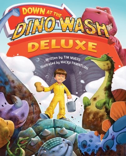 Down at the Dino Wash Deluxe by Macky Pamintuan Hardback Book The Fast Free