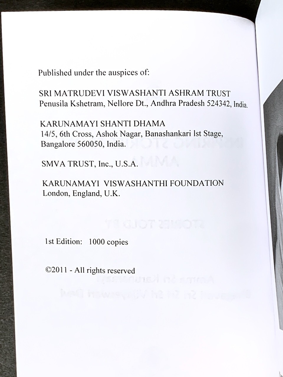 INSPIRING STORIES from AMMA – Amma Sri Karunamayi – 2011 SC – RARE – Like New