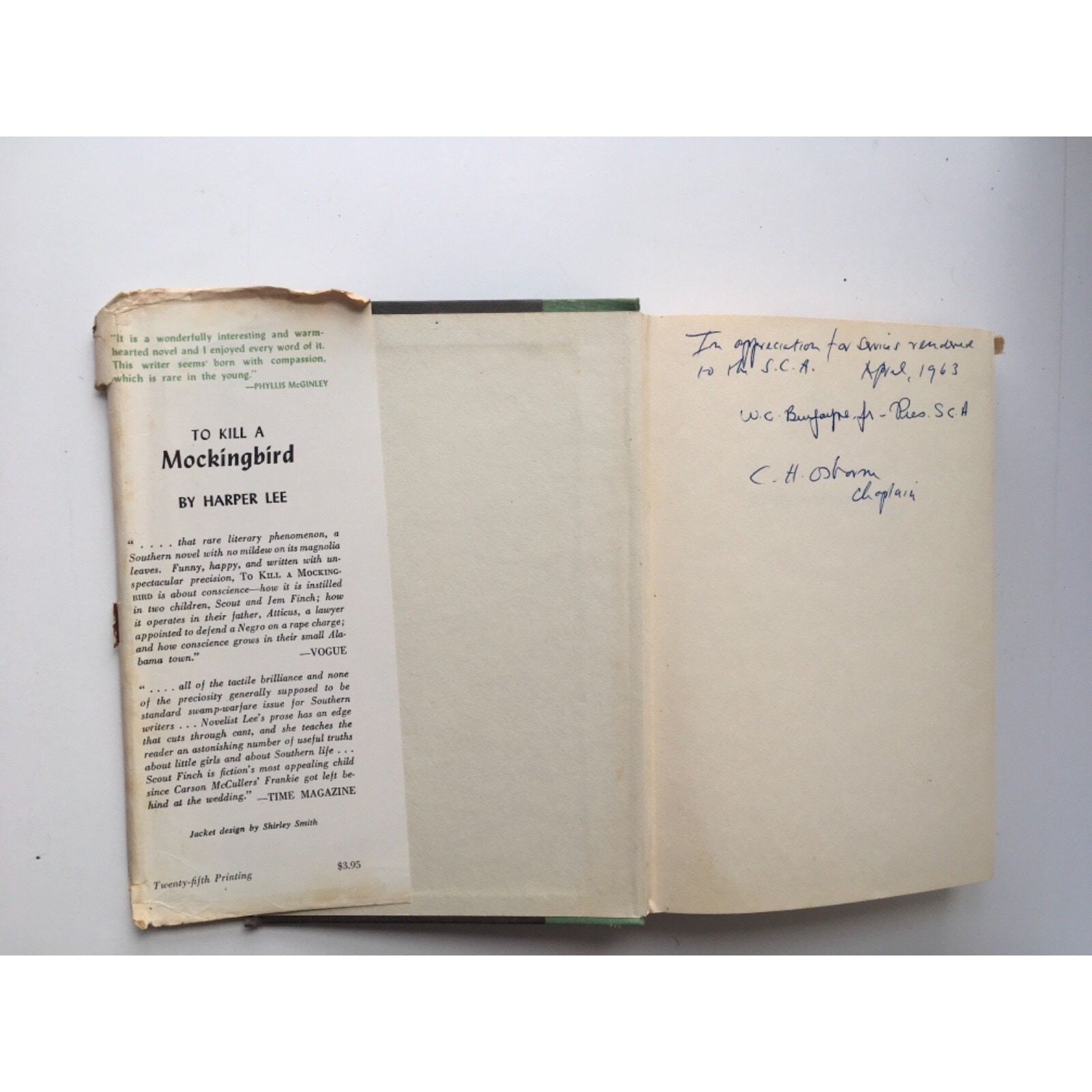 To Kill a Mockingbird by Harper Lee 25th Print Hardcover Book