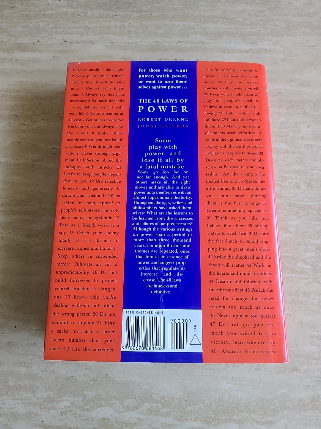 48 Laws of Power, Greene HC 1998 1st edition.