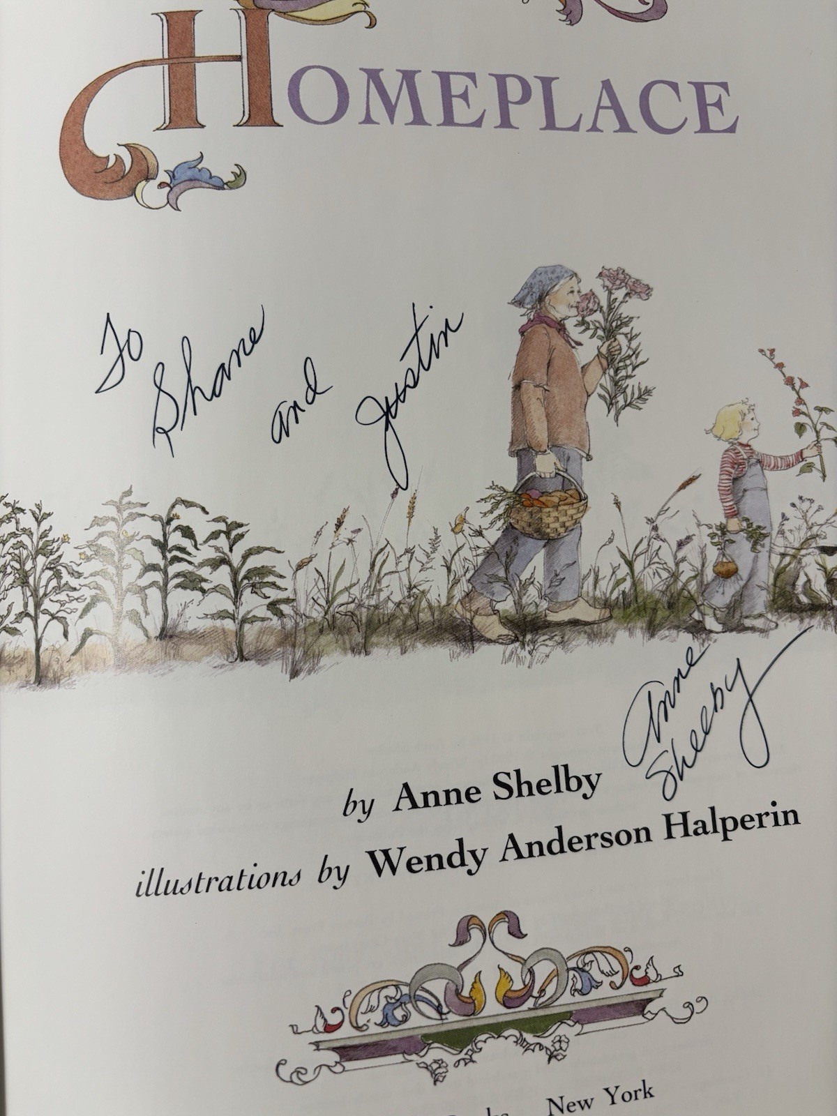 HOMEPLACE By Anne Shelby – Hardcover SIGNED Children’s Book – See Description