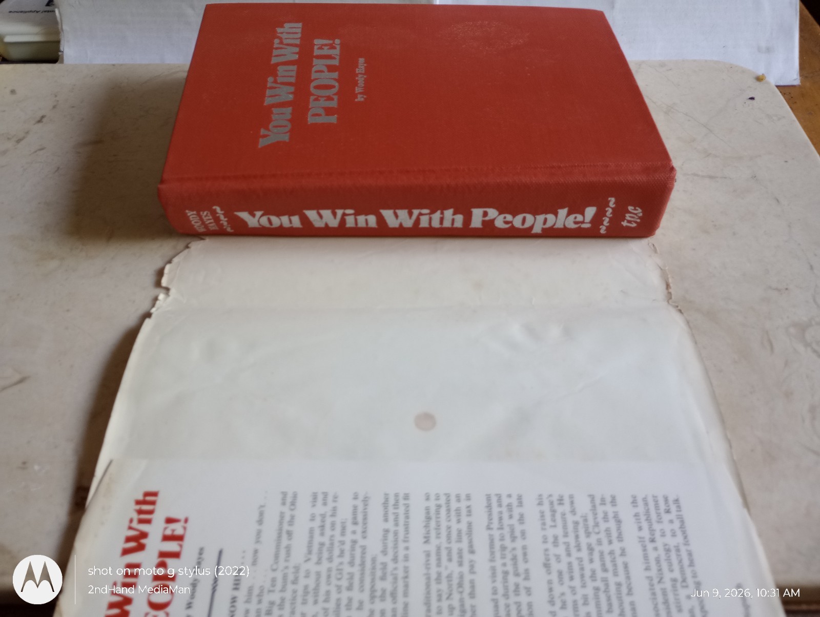 1975 2ND EDITION YOU WIN WITH PEOPLE WOODY HAYES HC/HARDCOVER/DJ BOOK