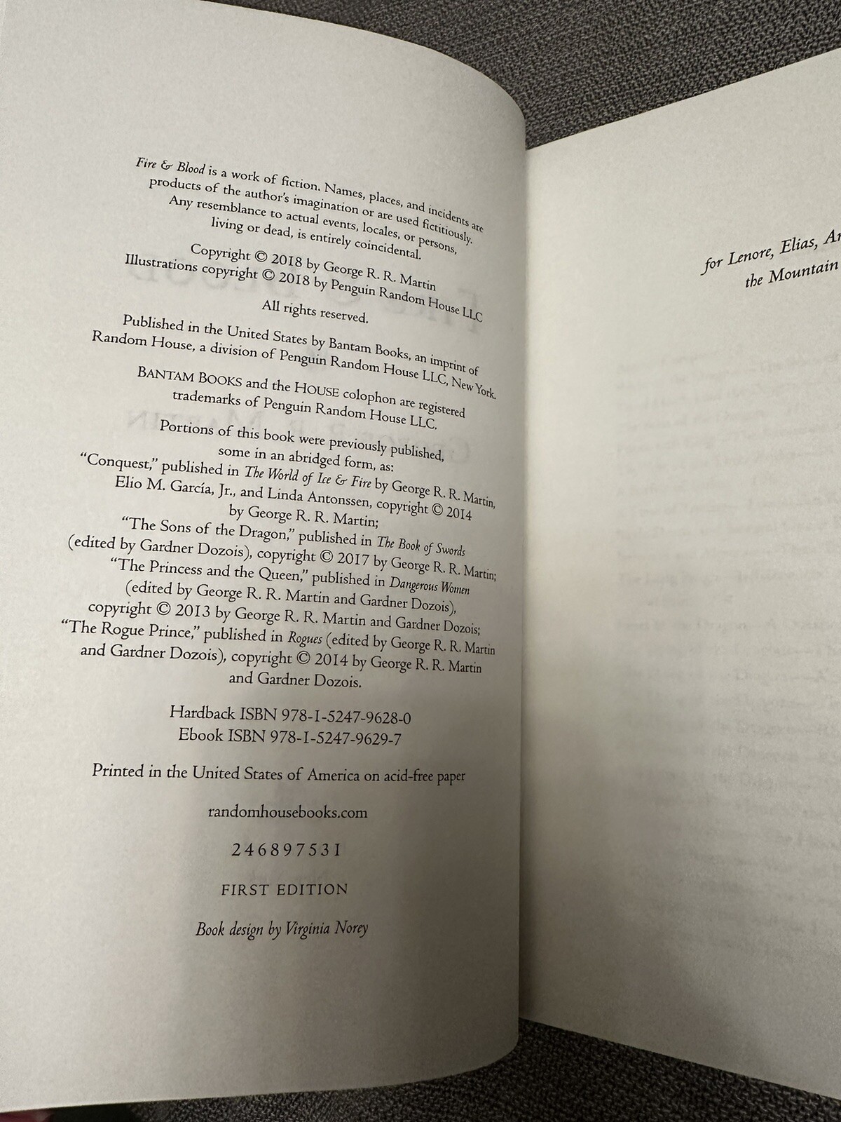 HC 1ST Fire & Blood 300 Years Before A Game of Thrones George R.R. Martin