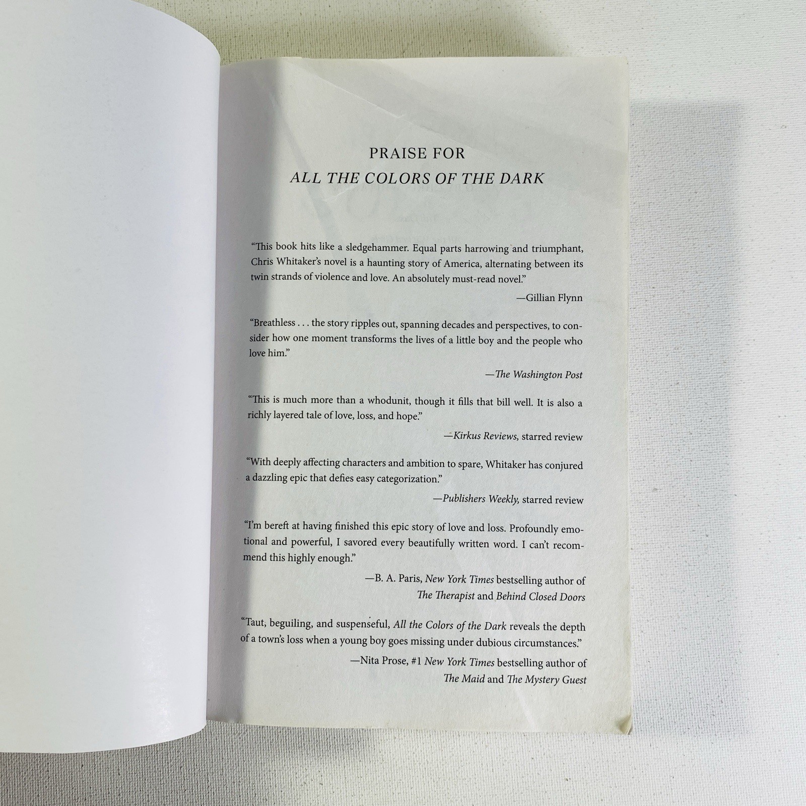 All the Colors of the Dark by Chris Whitaker 2025, Trade Paperback