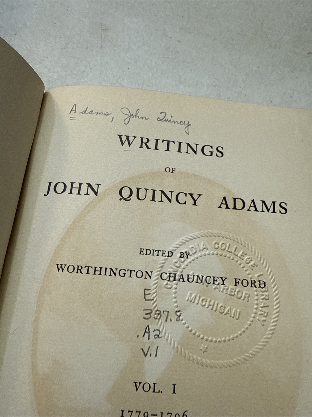 Writings of John Quincy Adams, 7 Volume Set, 1913