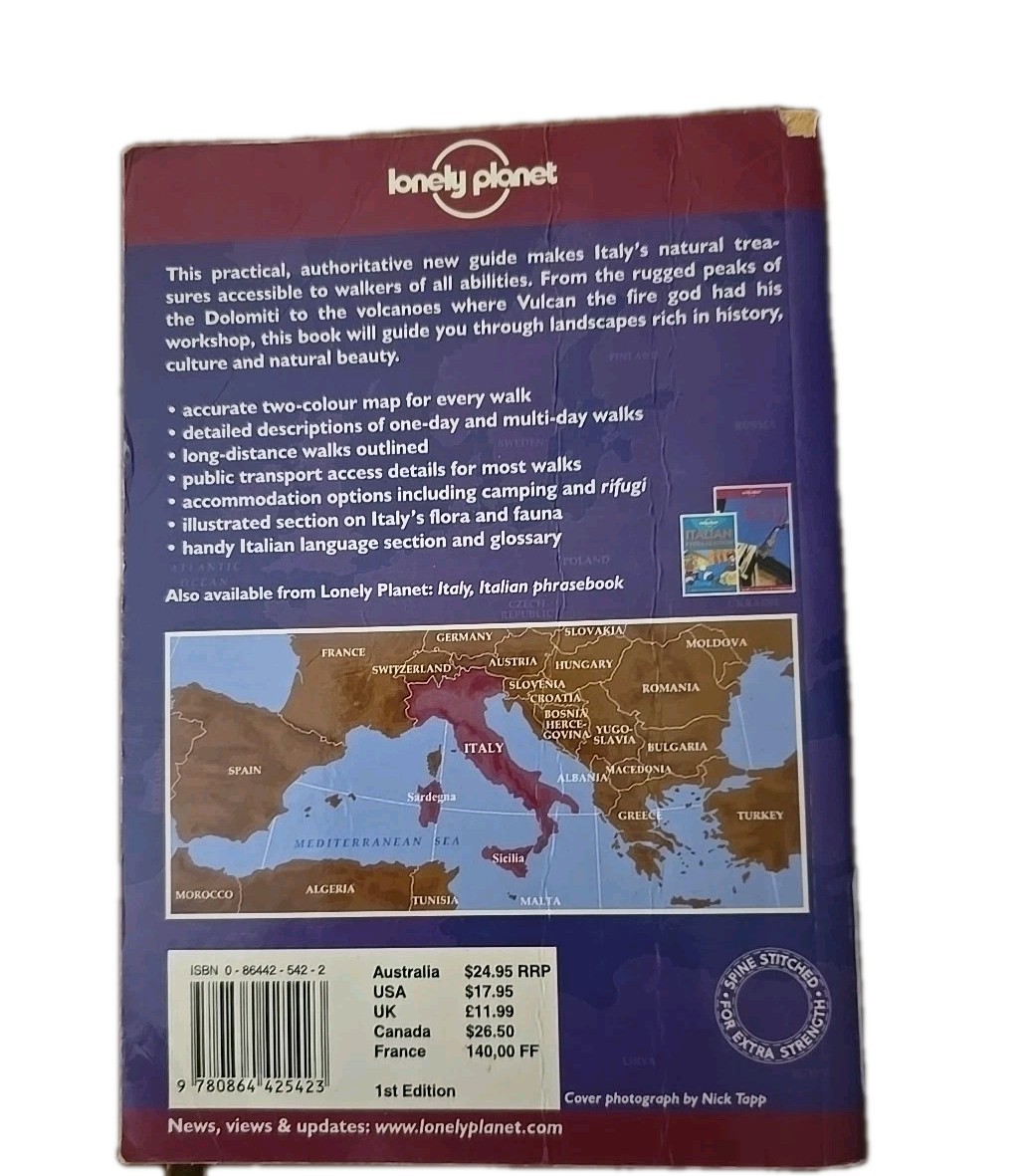 Walking in Italy by H. GILLMAN (1998, Trade Paperback)