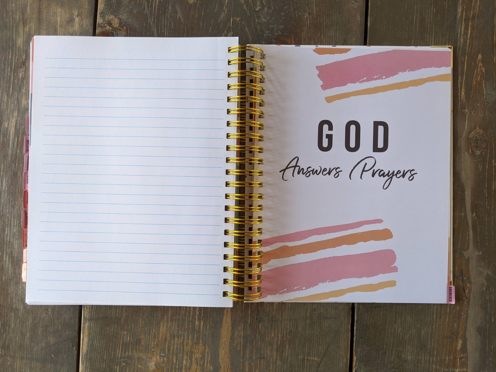 Coffee & Bible Time Prayer Journal with Sticky Notes & Gold Spiral Binding