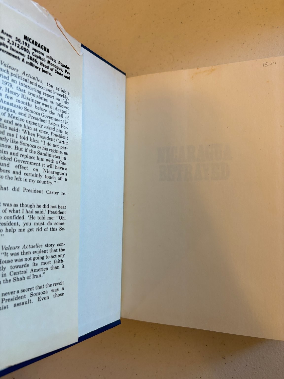 Nicaragua Betrayed Somoza Cox 1980 Western Islands Political History HC