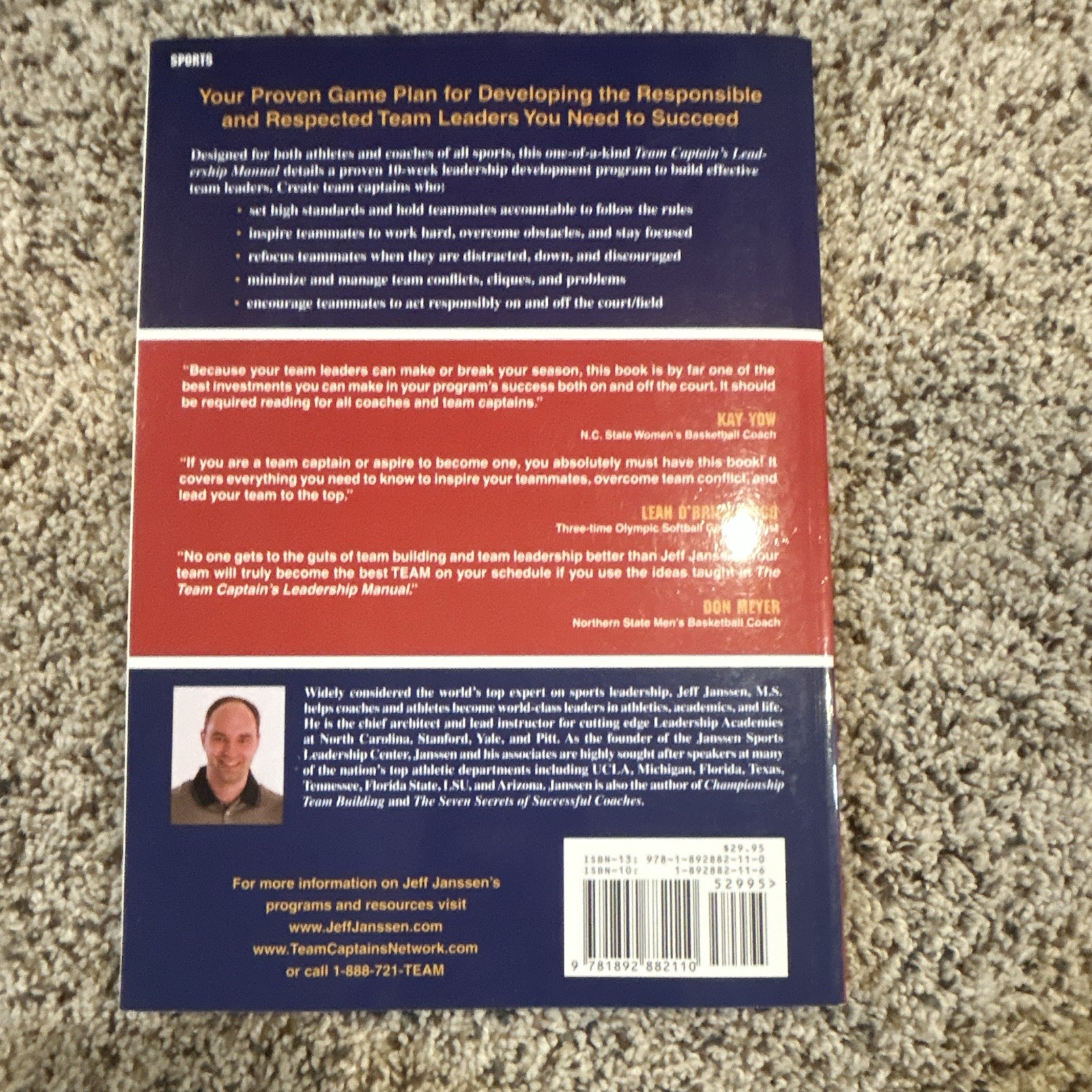 Jeff Janssen M.S. The Team Captain’s Leadership Manual Paperback Sports