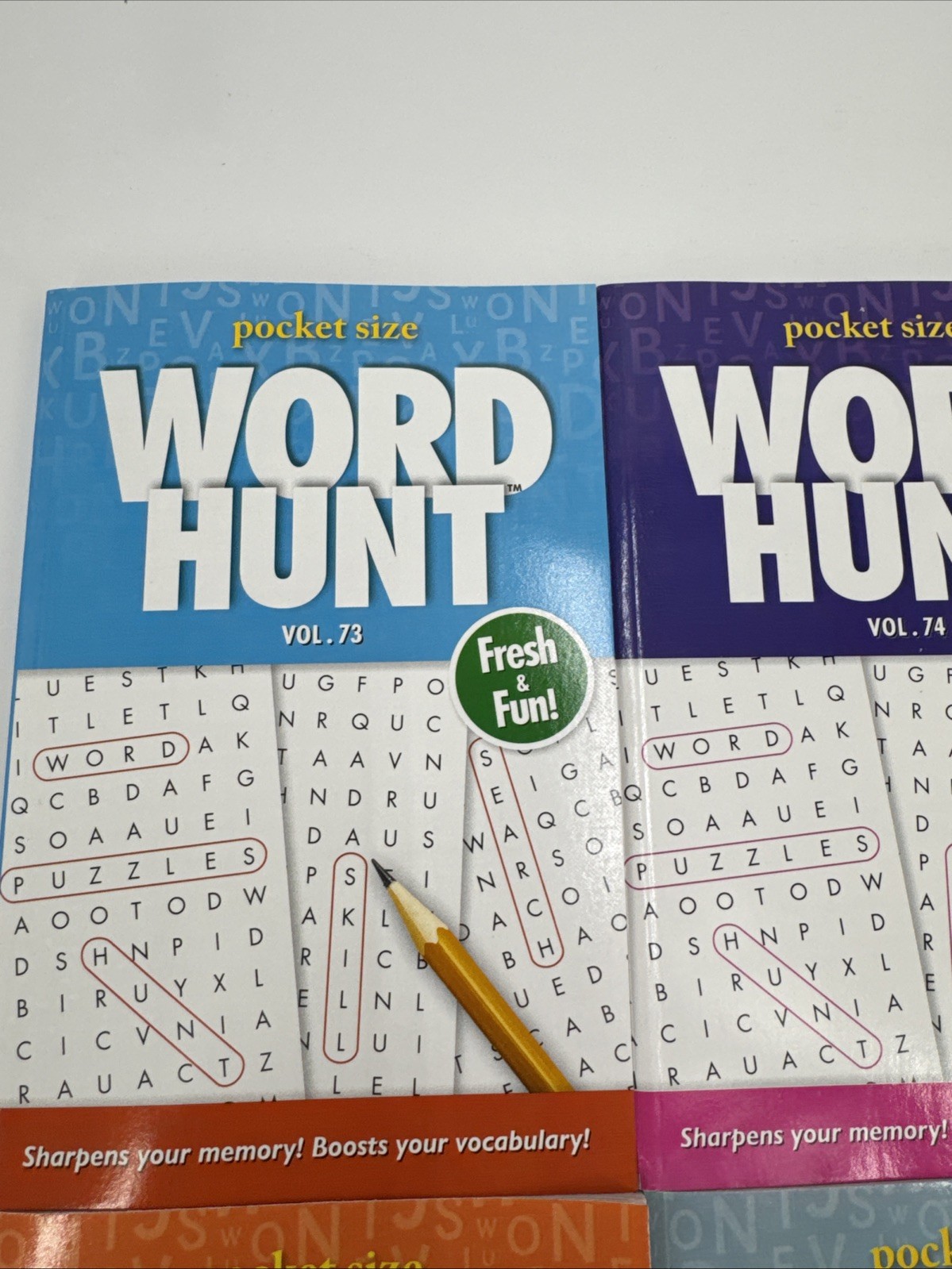 Lot Of 4 Papp Word Hunt Word Search Pocket Size Books NEW vol. 73-76