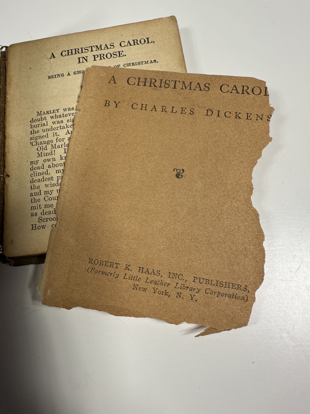 Little Leather Library – A CHRISTMAS CAROL Charles Dickens Antique Book 1920’s