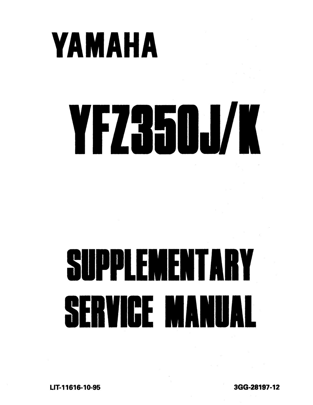 YAMAHA YFZ350 Banshee ATV Service Manual – METAL WIRE BINDING – RUGGED COVERS