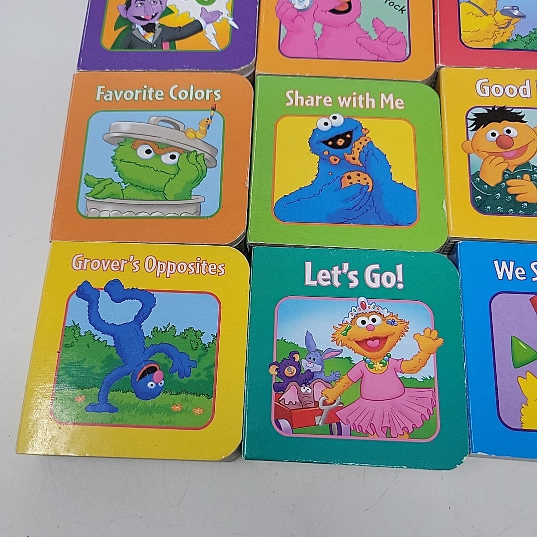 Sesame Street Mini Board Books Lot Of 12 Zoe, Elmo, Bert & Ernie, Cookie Monster