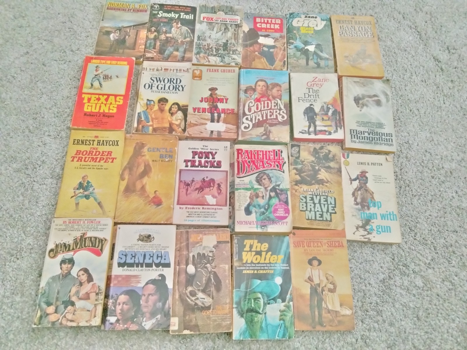 Lot of 23 Westerns & Adventure Novels – Paperbacks