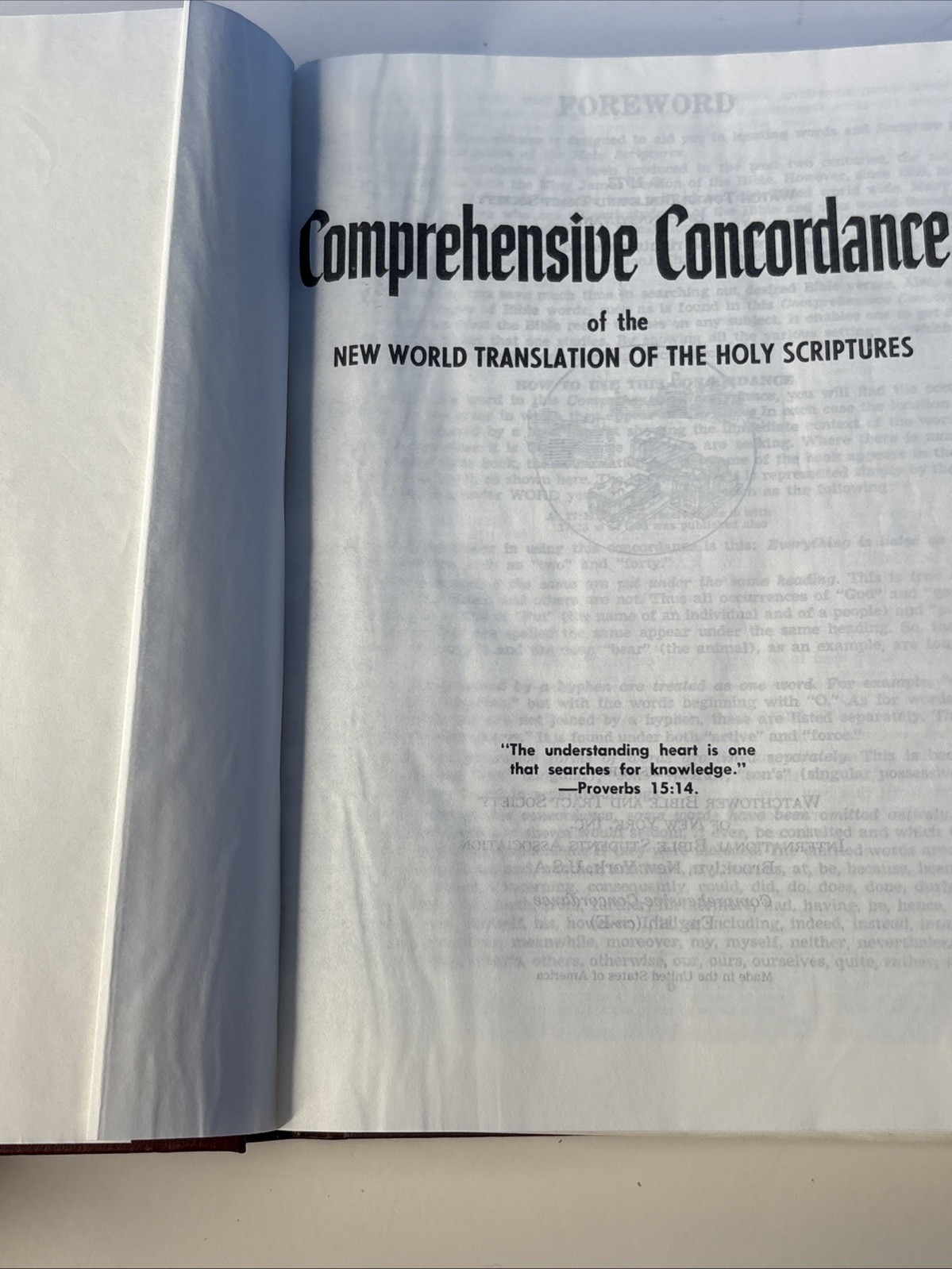 Comprehensive Concordance Of The New World Translation Of The Holy Script., 1st