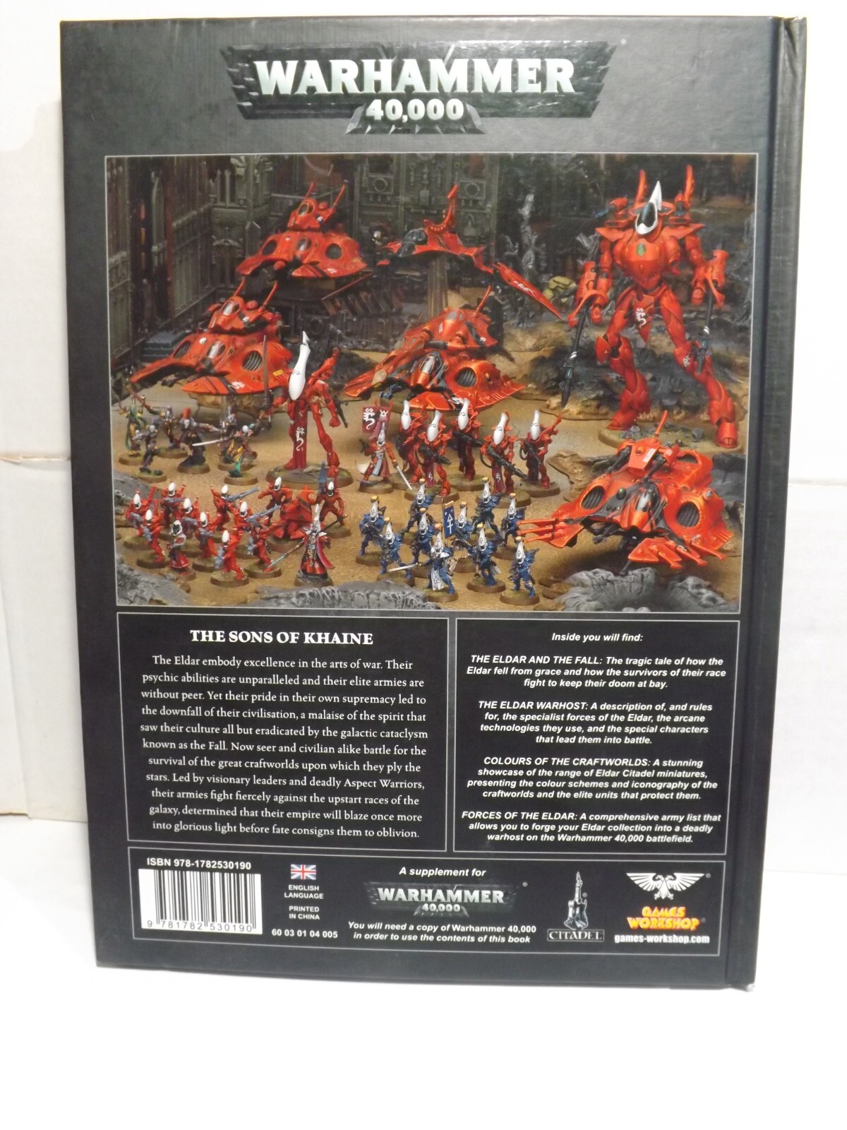 2012 Warhammer 40,000 Codex Eldar Hardbound Book Games Workshop 104 Pages