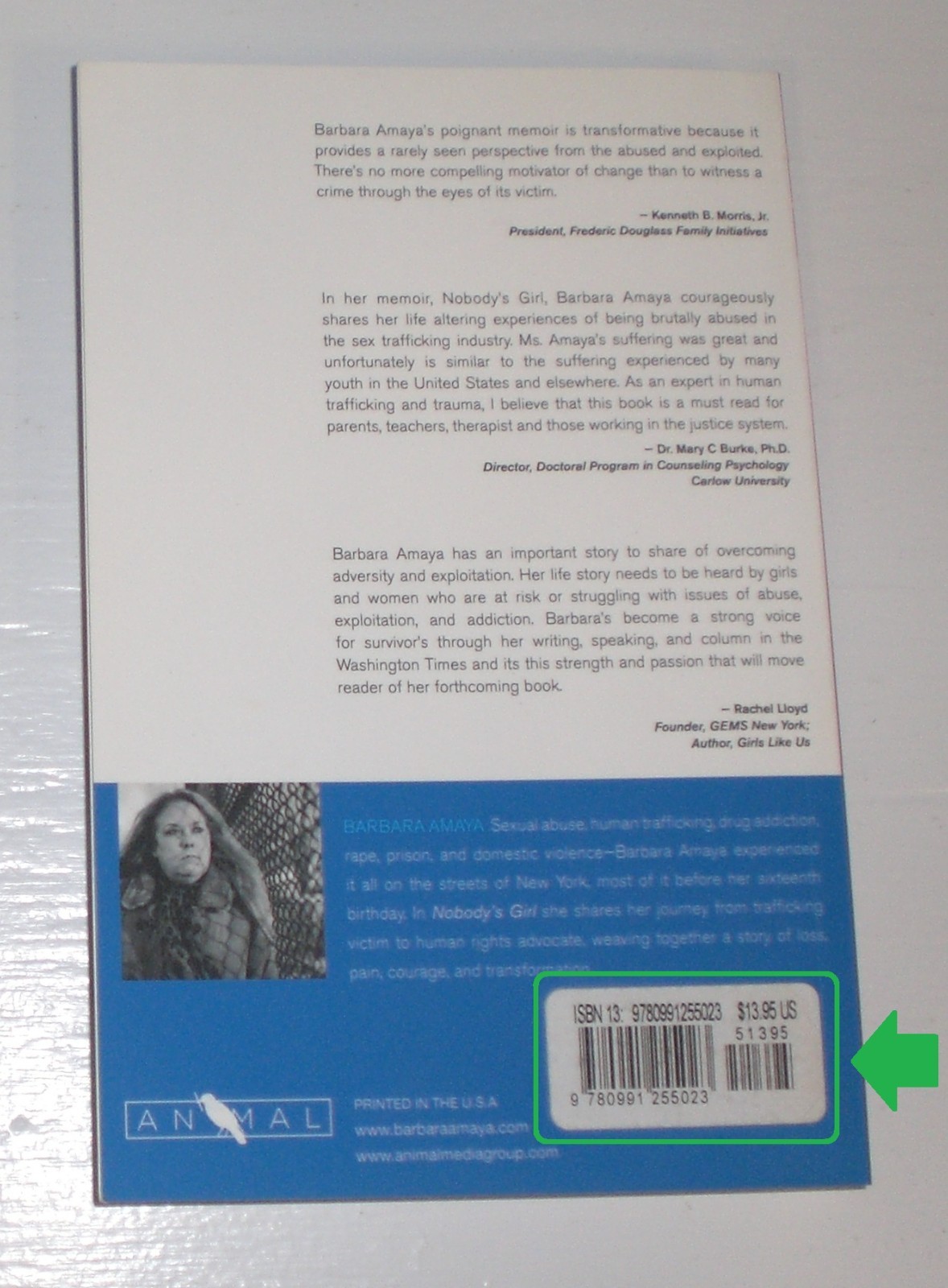 Nobody’s Girl: A Memoir of Lost Innocence … by Barbara Amaya – trade pbk book
