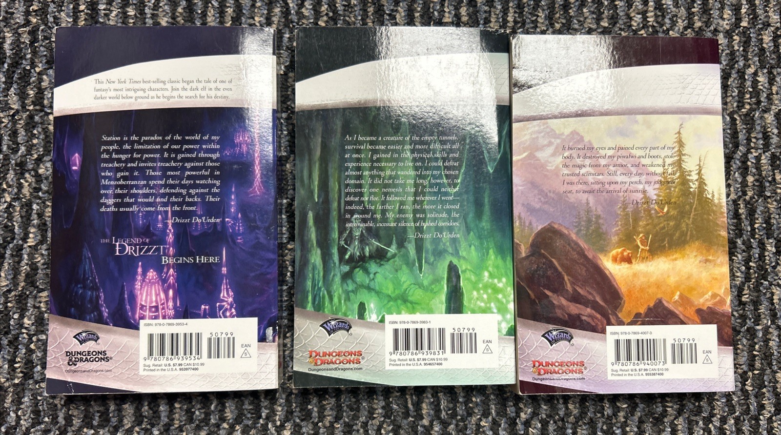 Forgotten Realms Legend of Drizzt Series 1-3 Paperback Lot R.A. Salvatore VG