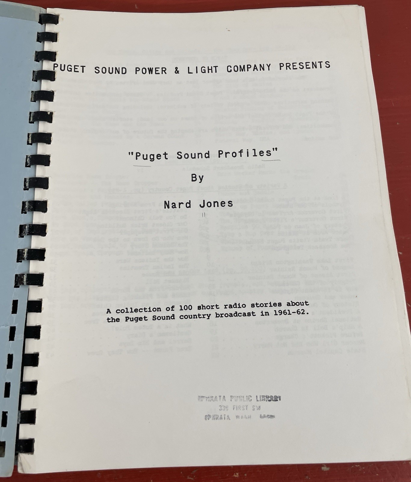Puget Sound Profiles Volumes 1 & 2 by Nard Jones VTG Spiralbound 2-in-1 PB 1963