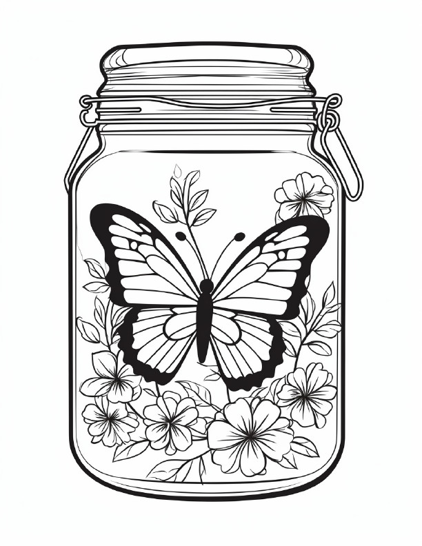 Butterfly Coloring Book for Adults & Kids – Stress Spiral Bound Coloring Book