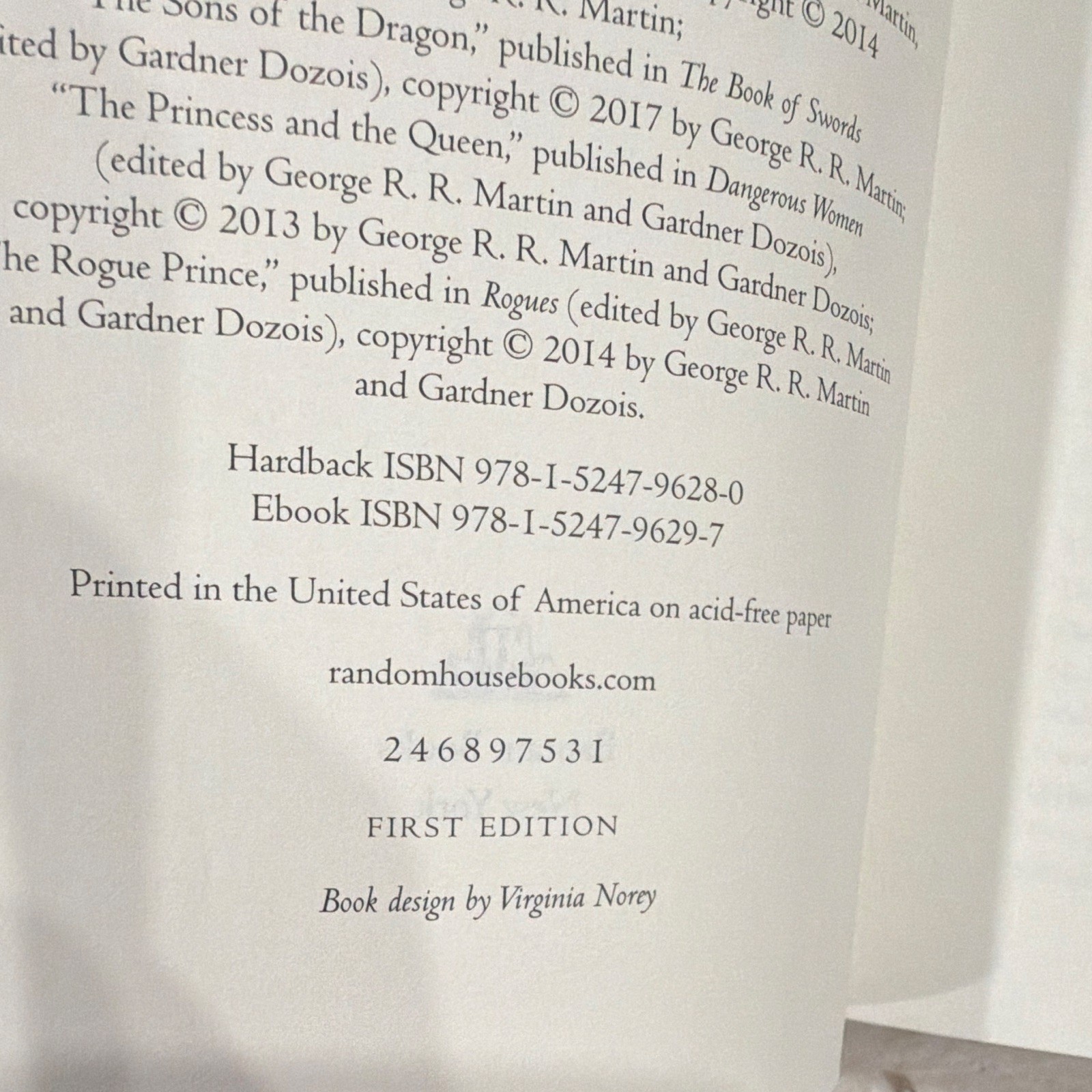Fire & Blood George R. R. Martin Hardcover House of the Dragon First Edition 1st