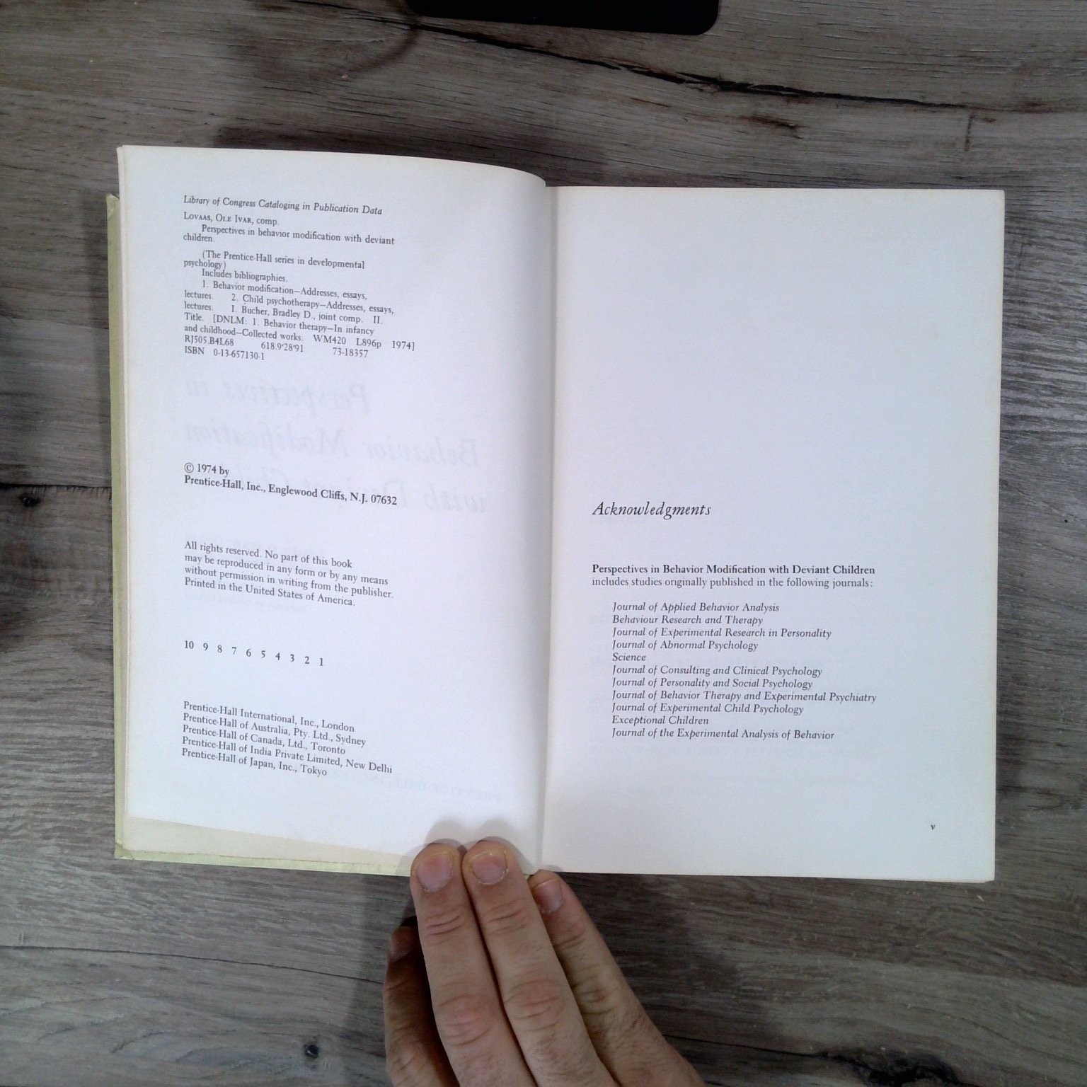 Perspectives in Behavior Modification Deviant Children Lovaas Bucher 1974