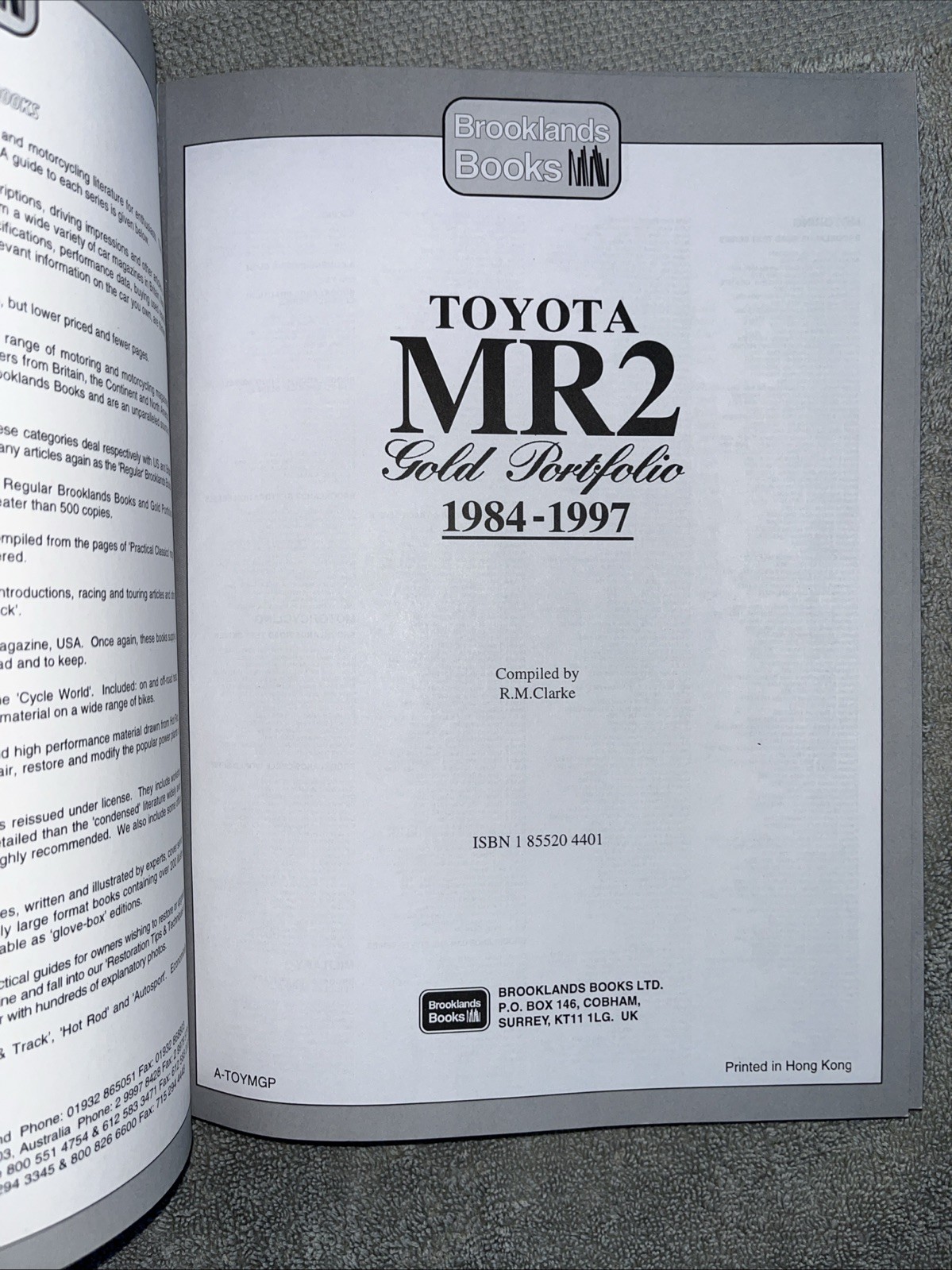 Toyota MR2 Gold Portfolio 1984-1997