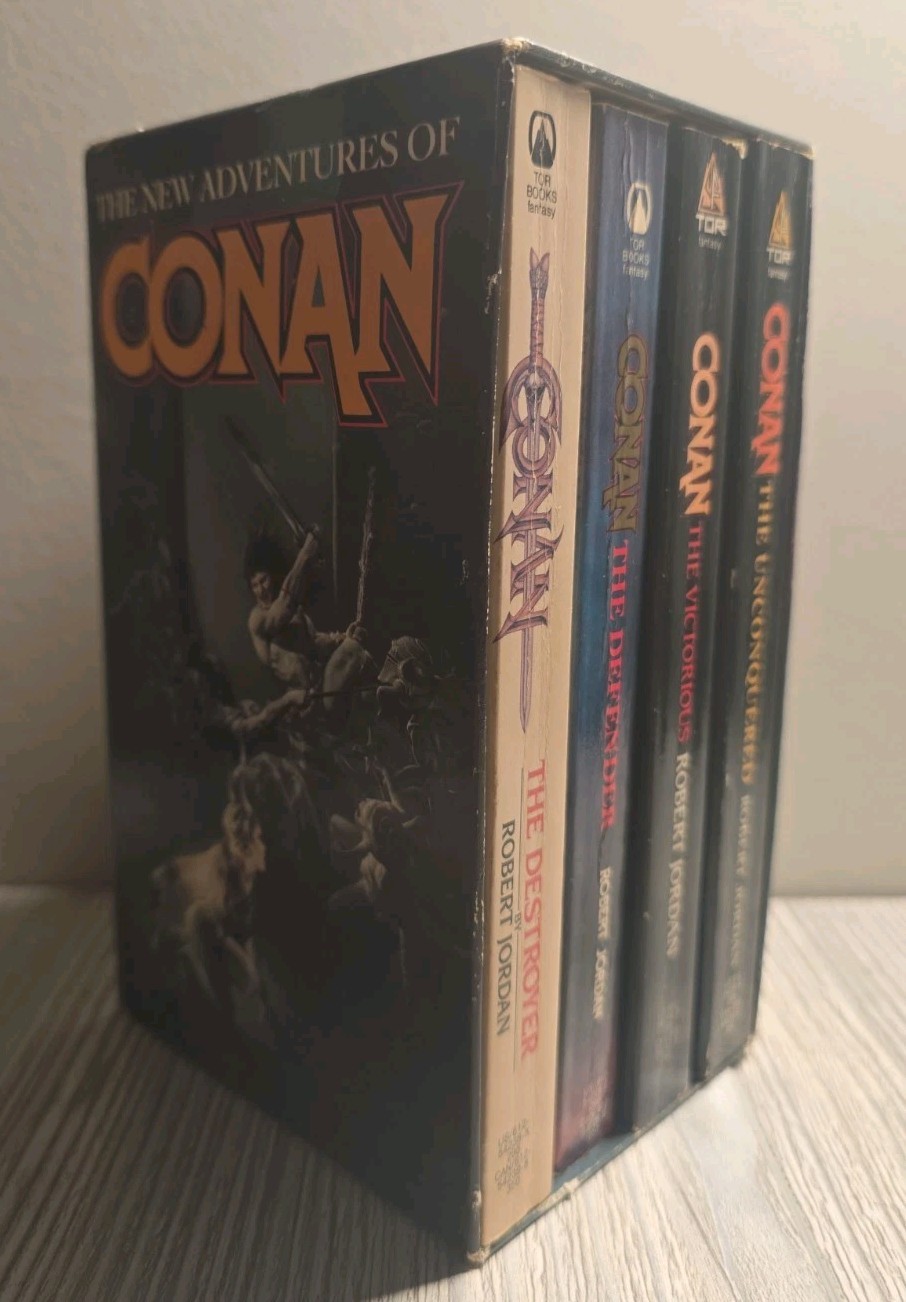 Vintage Conan the Barbarian Robert Jordan 4 Book Boxed Set Tor Fantasy Paperback
