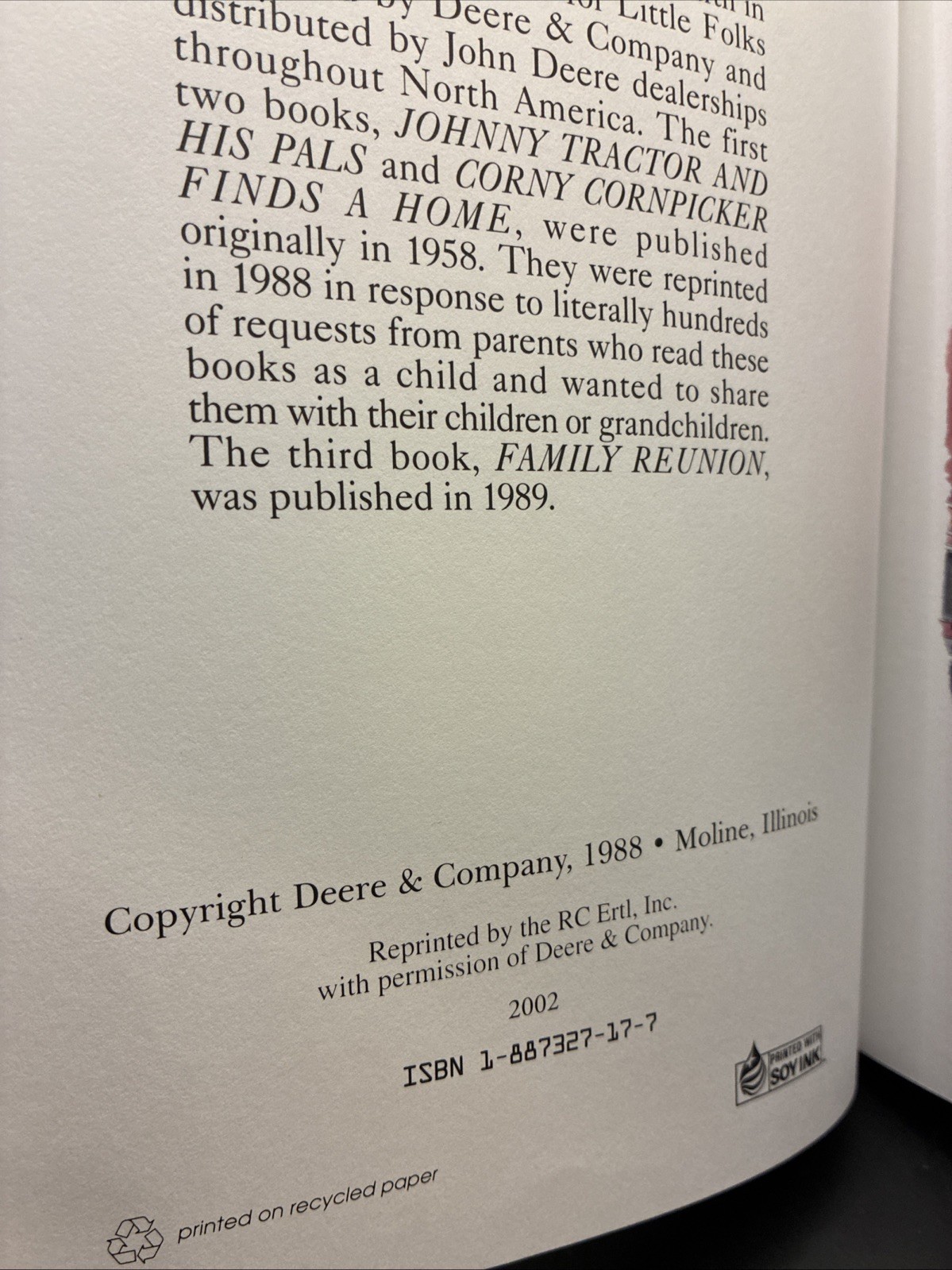 A John Deere Storybook For Little Folks „Centennial Surprise“ Hardcover