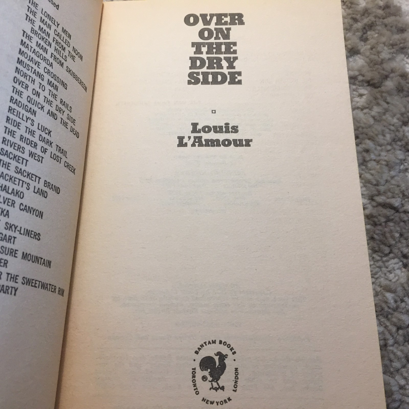 Over On The Dry Side Louis L’Amour 1977 Bantam Books Winter Trail Survival Book