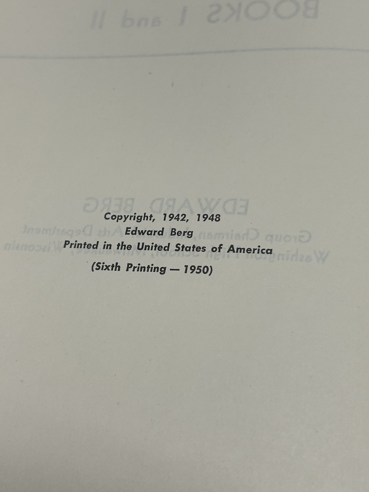Mechanical Drawing Text Book by Edward Berg Sixth Printing 1950