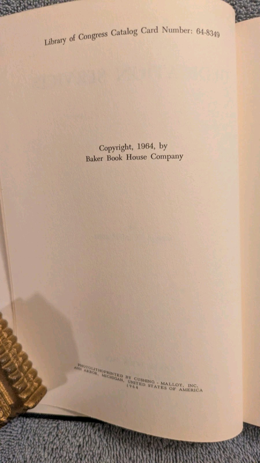Samuel Ward Hutton, DEDICATION SERVICES, 1964, Baker Bok House, HB, 79 Pages