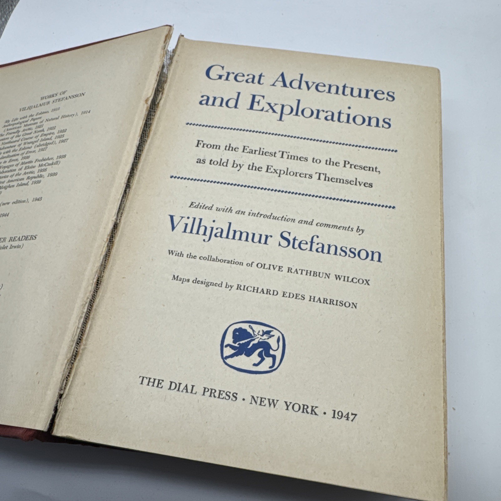 Great Adventures and Explorations Book by Stefansson Vintage Hardcover 1947