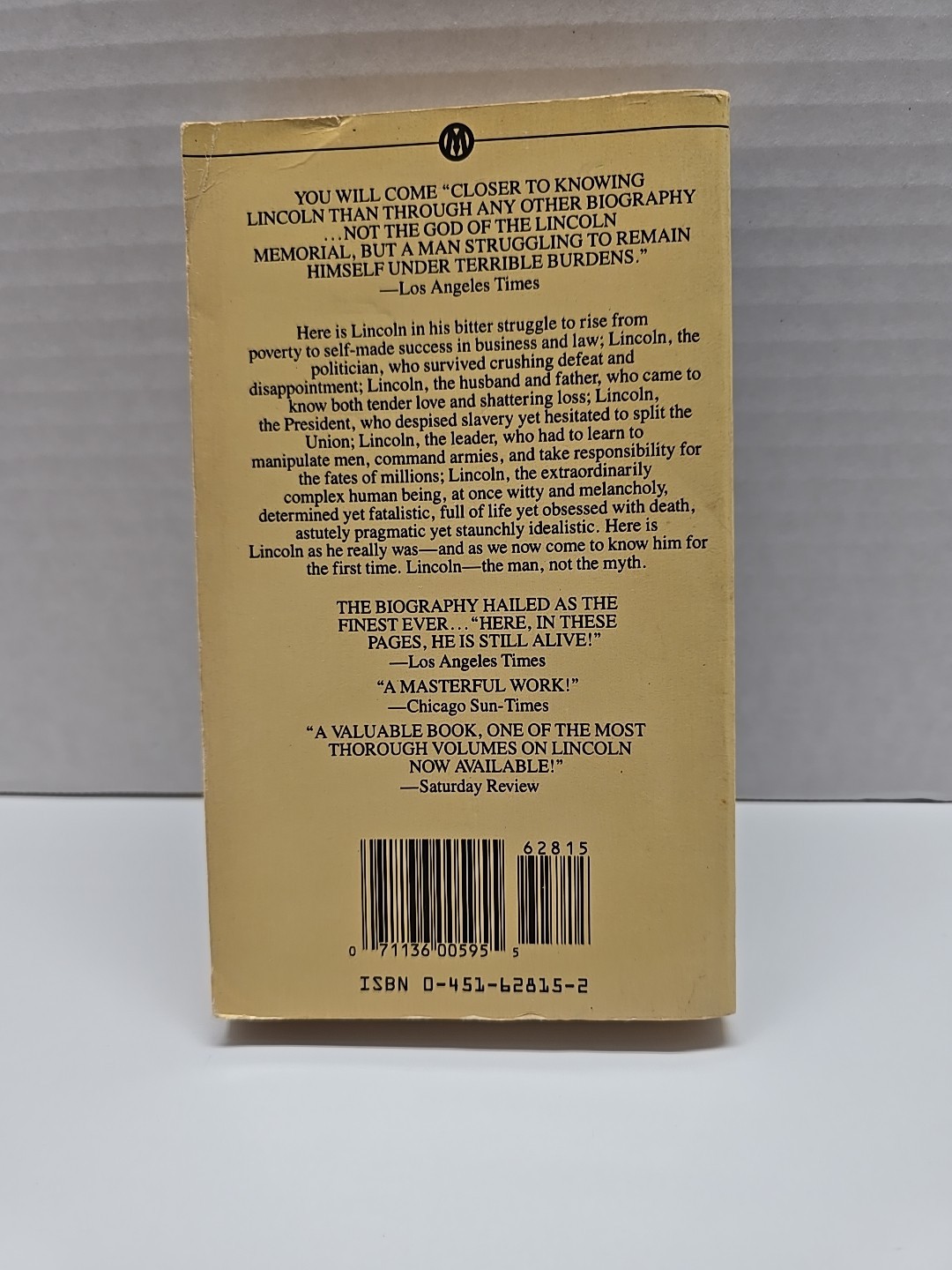 With Malice Toward None : A Biography of Abraham Lincoln by Stephen B. Oates…