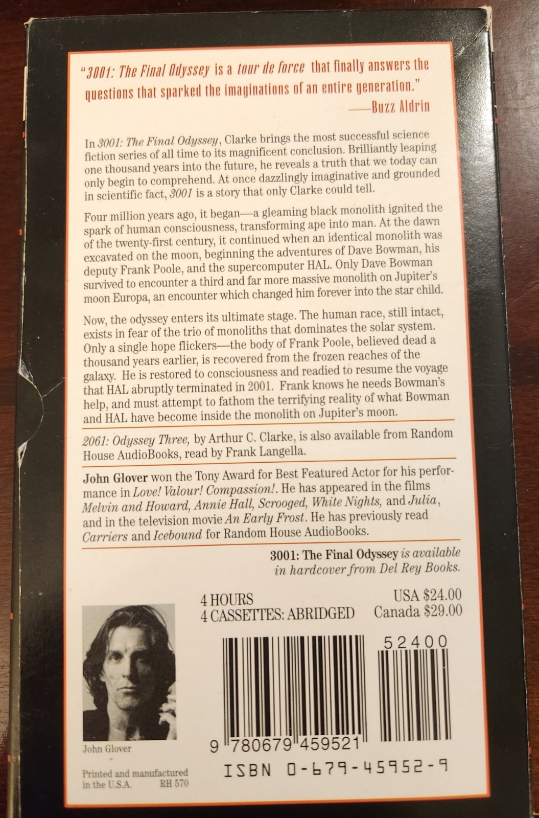 3001: The Final Odyssey by Arthur C. Clarke – 4 Cassettes Audiobook