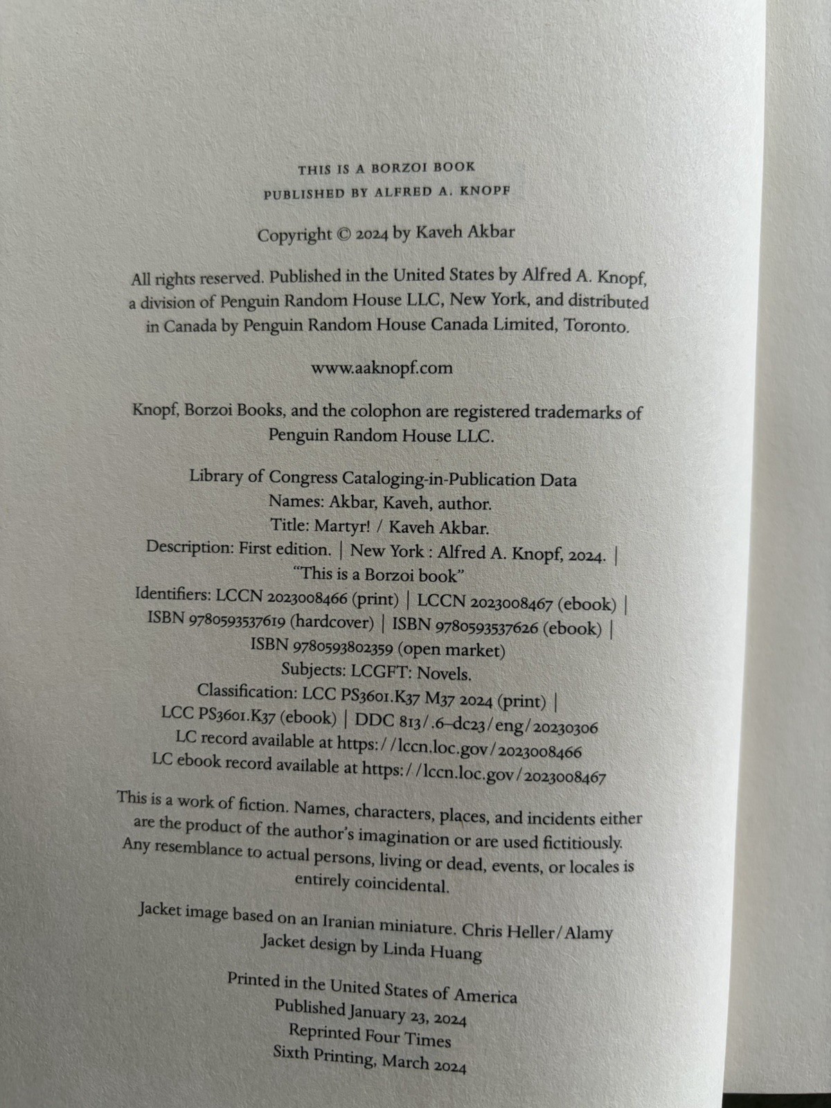 Martyr! By Kaveh Akbar Hardcover Book 2024