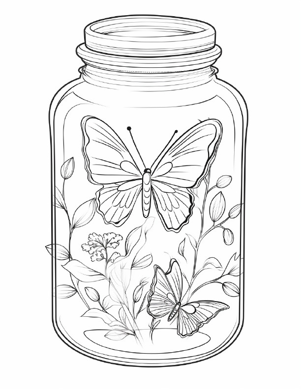 Butterfly Coloring Book for Adults & Kids – Stress Spiral Bound Coloring Book