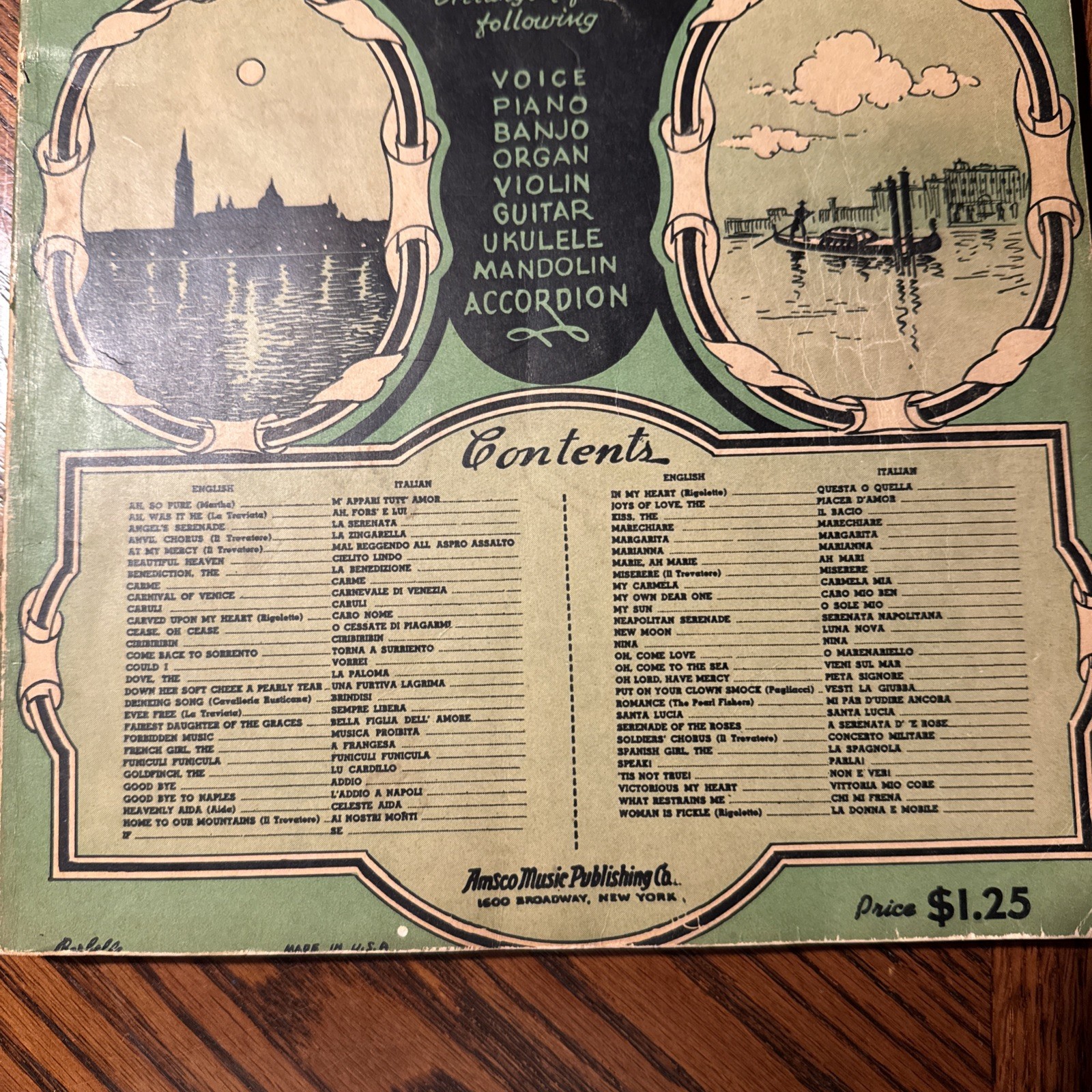VintageNeapolitan Songs English & Italian Lyrics: Everybdys Fav Series No 23