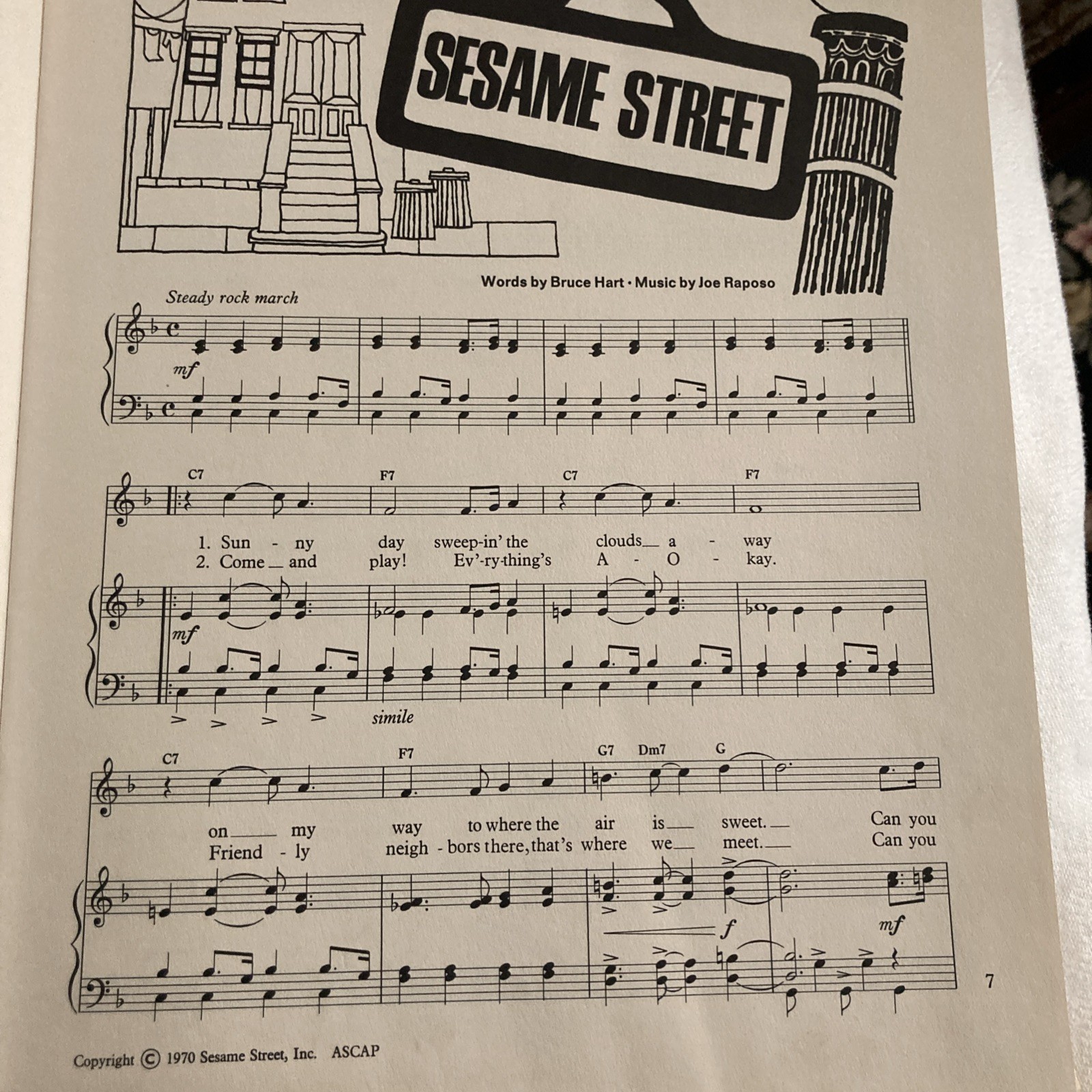 The Sesame Street Song Book Raposo and Moss 1971, Damaged Book Jacket 1st Print
