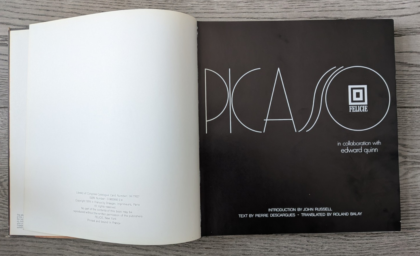 PICASSO Pierre Descargues Vintage 1974 Hardcover 276 Pages